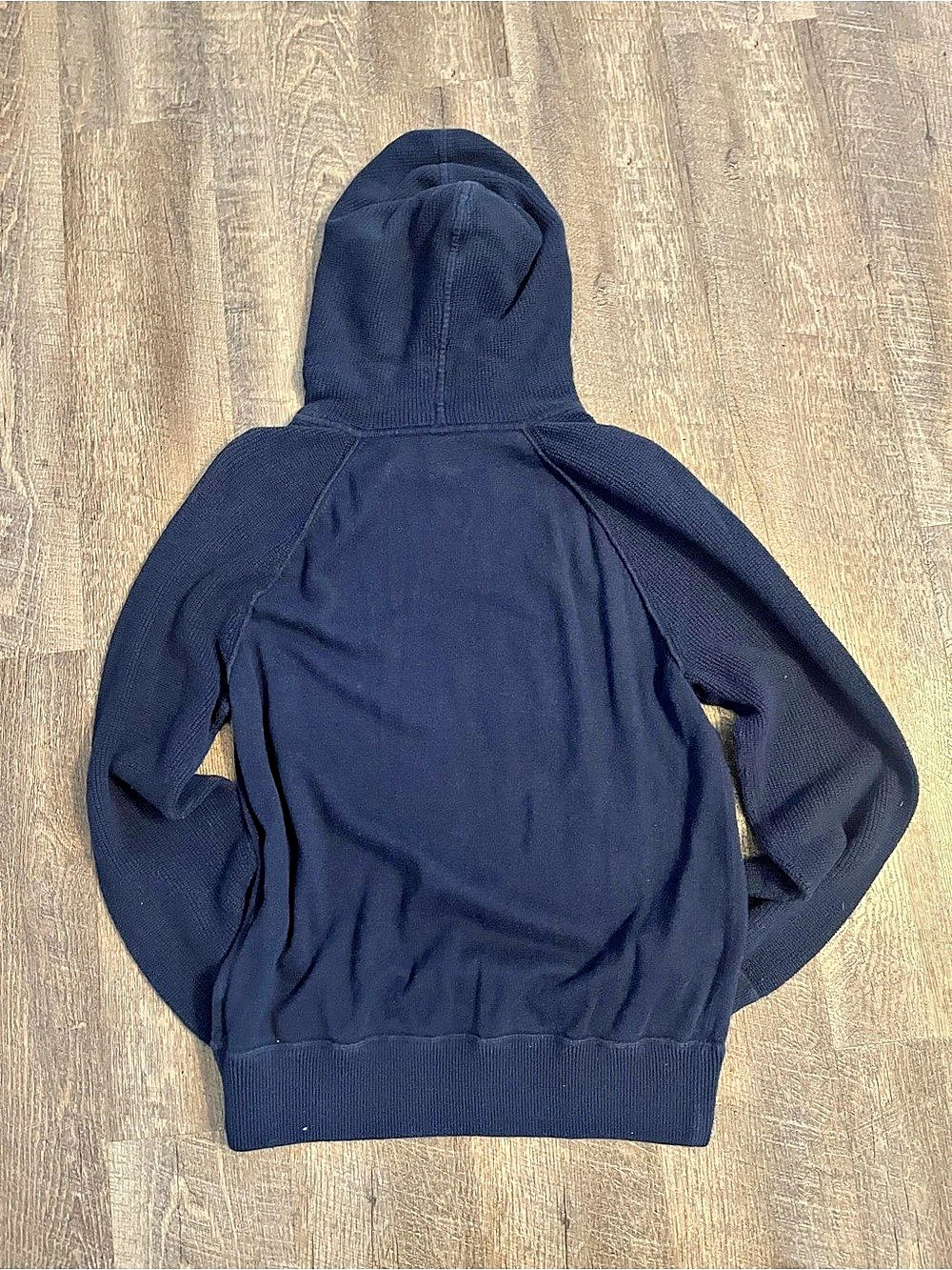 Men’s Gap Knit Warm Cozy Sweater Hoodie in Navy Blue Size Medium - Picture 2 of 7